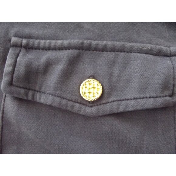 Cable & Gauge Shirt Womens Large navy blue button up flap pockets top blouse - Picture 8 of 9